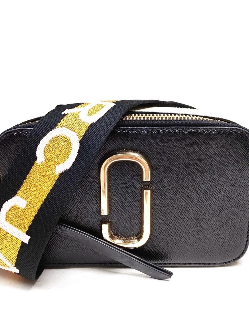 Marc Jacobs Black Crossbody Camera Bag with Gold Hardware and Logo Strap - Picture 7 of 11